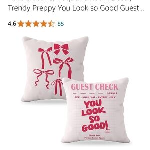 Pink Bow Girly Pillow Cover Set